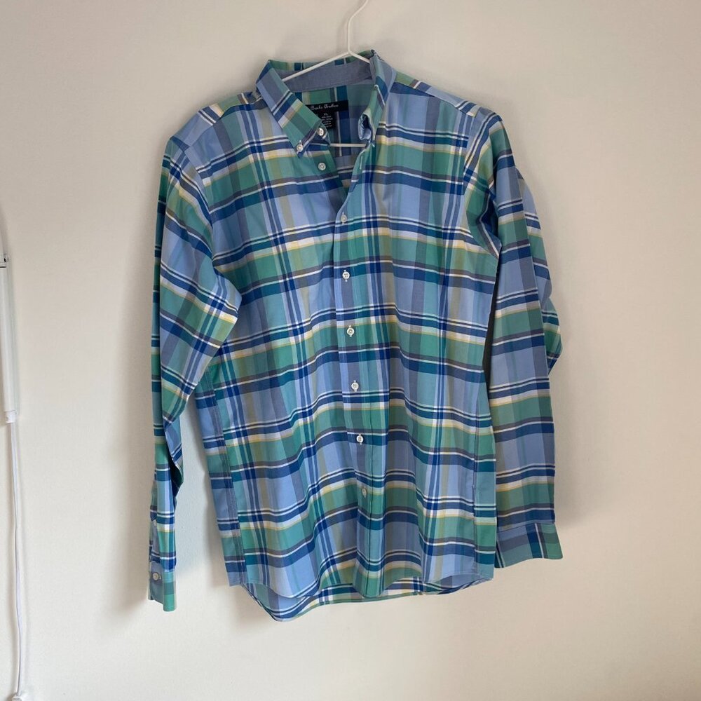 Brooks Brothers Fleece Boys Cool Plaid Button-Up, Size XL